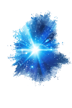 An image presenting a blue flare cut out isolated in high resolution png