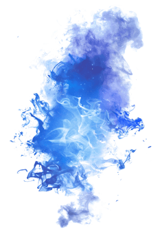 An image presenting a blue flare cut out isolated in high resolution png