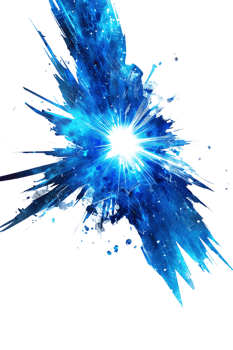An image presenting a blue flare cut out isolated in high resolution png