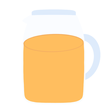 orange juice in a pitcher on a transparent background png