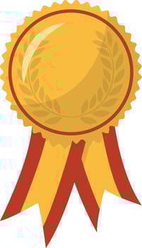 Gold Cup Award Icon. Illustration in Cartoon Concept. Isolated on White Background. vector
