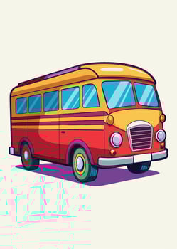 Art of Bus on white background vector