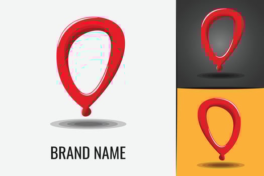 Red Maps Marker logo. Pin symbol logotype, Location icon logo vector