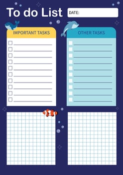 Weekly or daily note card for notes Design template vector