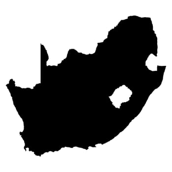 south africa map silhouette vector