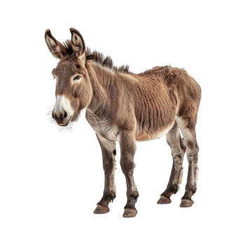 Donkey isolated on transparent background cutout png