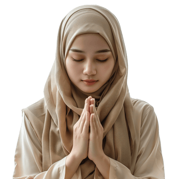 A woman wearing a brown scarf and praying png