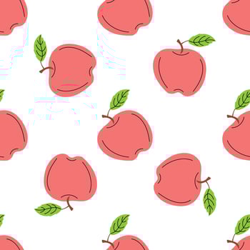 flat style fruit , apple Illustration. Seamless pattern. vector