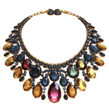 Necklace with Colorful Stones png