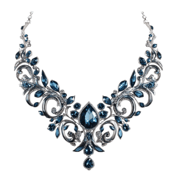 Necklace with Blue Stones png