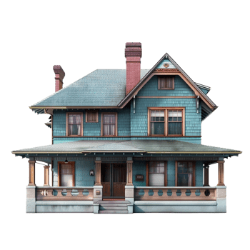 Cape Cod house isolated on transparent background png