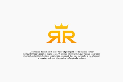 double r and king crown logo vector