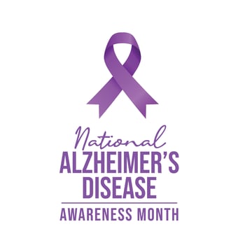 National Alzheimers Disease Awareness Month design template good for celebration usage. Purple ribbon design. flat design. eps 10. vector