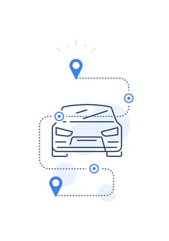 Rental car services concept, share auto transport vector