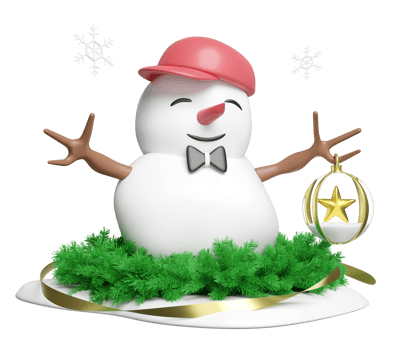 3d snowman hand holding snow globe with pine leaves, snowflake isolated. merry christmas and festive new year concept, 3d illustration render png