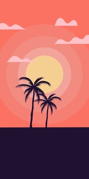 Sunset beach landscape vector