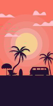 Sunset beach landscape vector