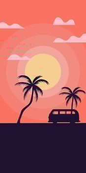 Sunset beach landscape vector