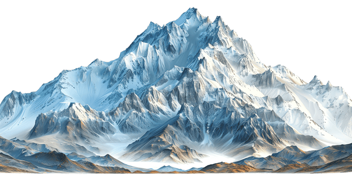 A breathtaking landscape featuring majestic snow-capped mountains and a lush forest, perfect for nature and adventure travelers. png