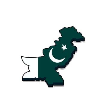 Map Of Pakistan Made Of Pakistani Flag National Flag On White Background Illustration vector