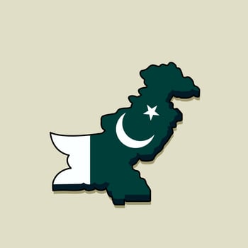 Map Of Pakistan Made Of Pakistani Flag National Flag On Soft Beige Background Illustration vector