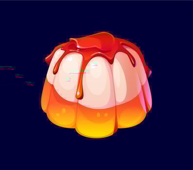 Cartoon panna cotta confectionery and sweet pastry vector