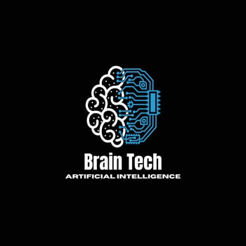 Brain Tech Artificial Intelligence Logo design vector