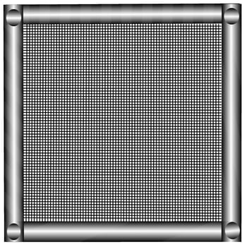 Quadrangular metal gray frame on a black mesh background vector