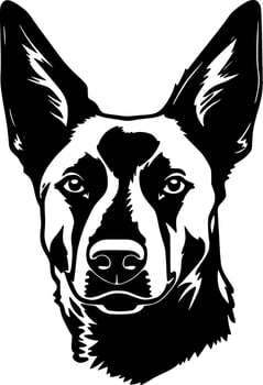 Australian Kelpie, Minimalist and Simple Silhouette - illustration vector