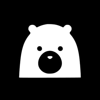 Bear - Black and White Isolated Icon - illustration vector