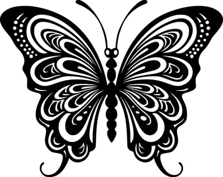 Butterfly - Black and White Isolated Icon - illustration vector