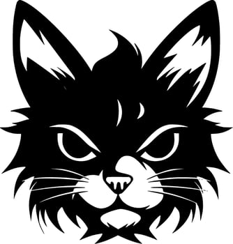 Cat - Black and White Isolated Icon - illustration vector