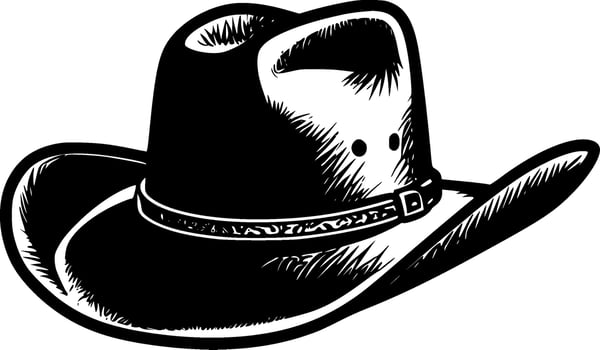 Cowboy Hat - Minimalist and Flat Logo - illustration vector