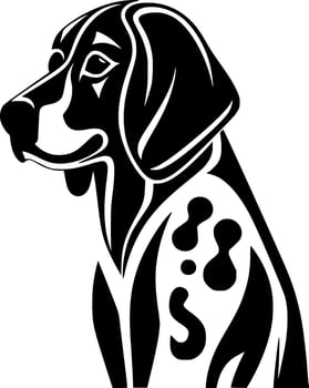 Dalmatian, Black and White illustration vector