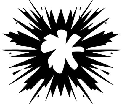 Explosion - Black and White Isolated Icon - illustration vector