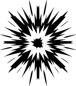Explosion - Black and White Isolated Icon - illustration vector