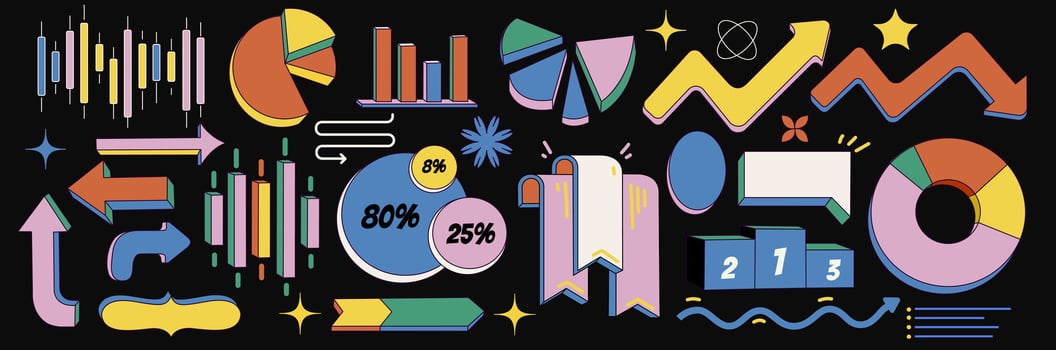 Business data market elements vector