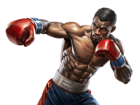 Illustration of Digital Painting of a Boxer, full body, isolated on a transparent background png