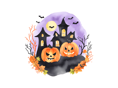 Watercolor Halloween Clipart Set png