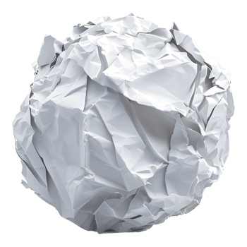 crumpled paper ball transparent background png