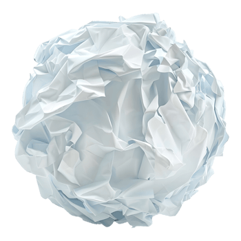 crumpled paper ball transparent background png