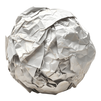 crumpled paper ball transparent background png