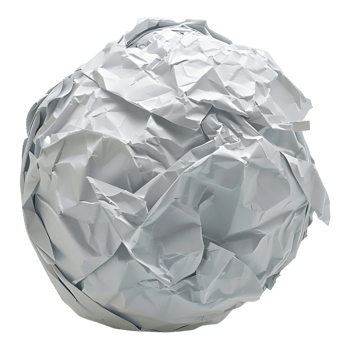 crumpled paper ball transparent background png