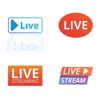 Tv stream icons set cartoon vector. Broadcasting video news vector