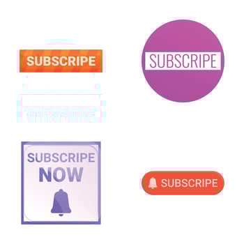 Subscribe symbol icons set cartoon vector. Various subscribe button vector