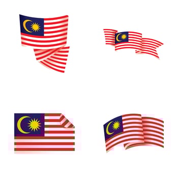 Malaysia flag collection  various shapes and styles vector