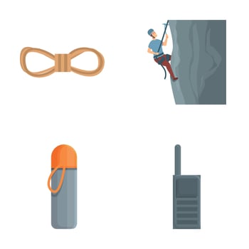 Outdoor adventure and camping icon set vector