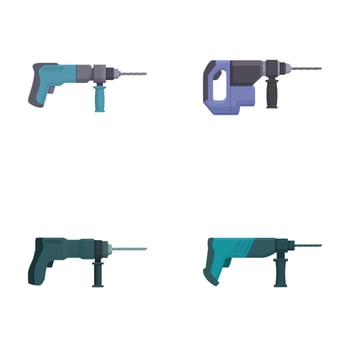 Set of electric drills vector illustration