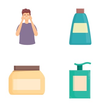 Collection of hygiene products and stress illustration vector
