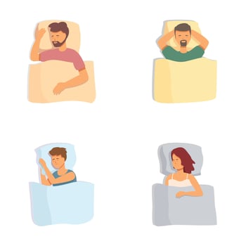 Set of people experiencing sleep disorders vector